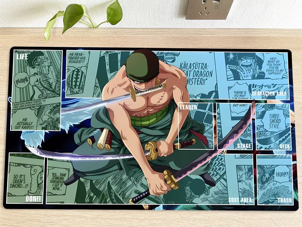 One Piece OPCG TCG CCG Playing Pad Roronoa Zoro Playmat Trading Card Game Desk Mat Mousepad