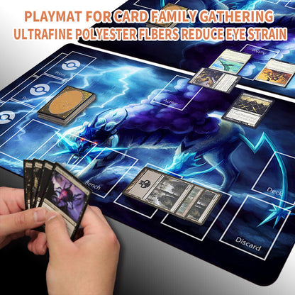 NEW Pokemon Playmat Stitched Edge with Card Zones Rubber Playmat Stitched Edge Compatible Pokemon