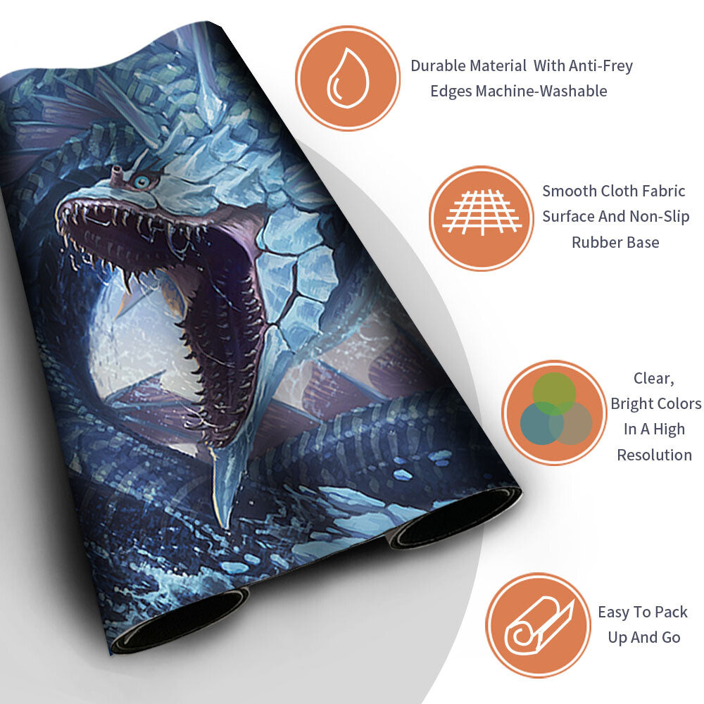 ICERIDGE SERPENT - Magic The Gathering MTG Playmat TCG CCG MTG Playmat Stitched Edge