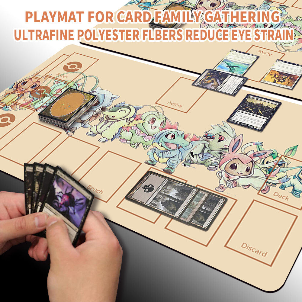 Pokemon Playmat Stitched Edge With Zones Trading Card Game Playmat Stitched Edge of MTG TCG CCG