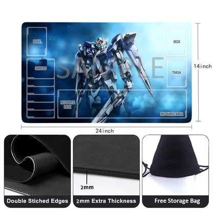 Gundam Playmat Suitable for GCG , includes Storage Bag, 24 x 14 inches (74902)