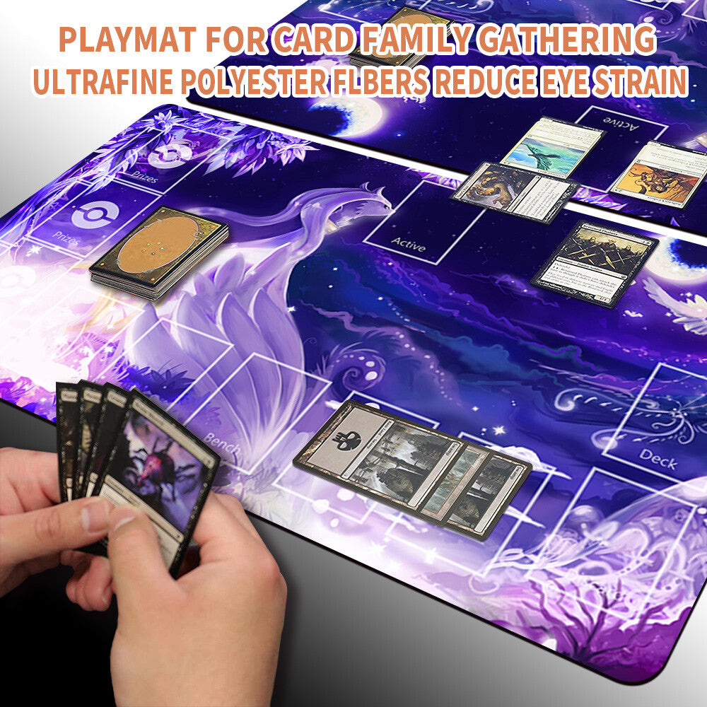 NEW Pokemon Playmat Stitched Edge with Card Zones Rubber Playmat Stitched Edge Compatible Pokemon