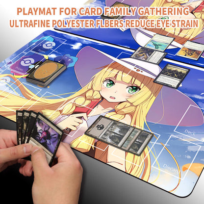 NEW Pokemon Playmat Stitched Edge with Card Zones Rubber Playmat Stitched Edge Compatible Pokemon