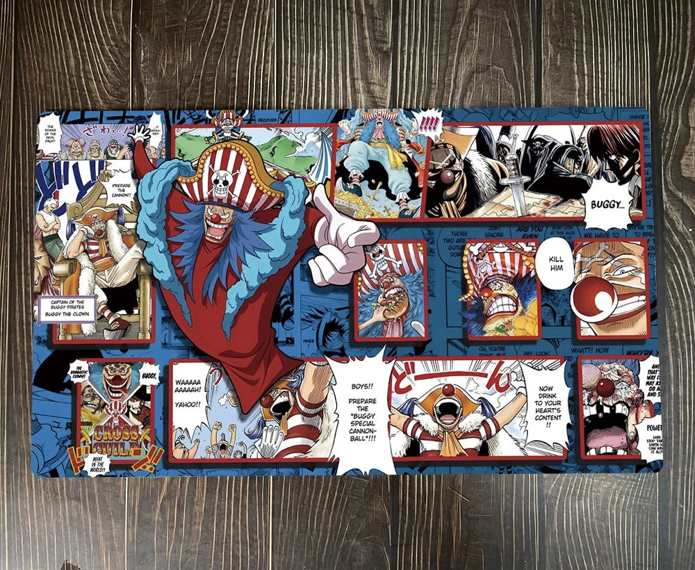 One Piece OPCG TCG CCG Buggy the Clown Duel Playmat Trading Card Game Desk Mat Mouse Pad