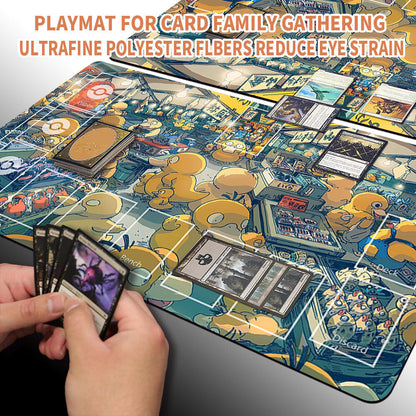 New Pokemon Psyduck Playmat Stitched Edge with | Pokemon Playmat Stitched Edge With Zones | 702973