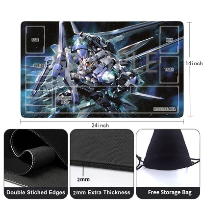 Gundam Playmat Suitable for GCG , includes Storage Bag, 24 x 14 inches (589076)