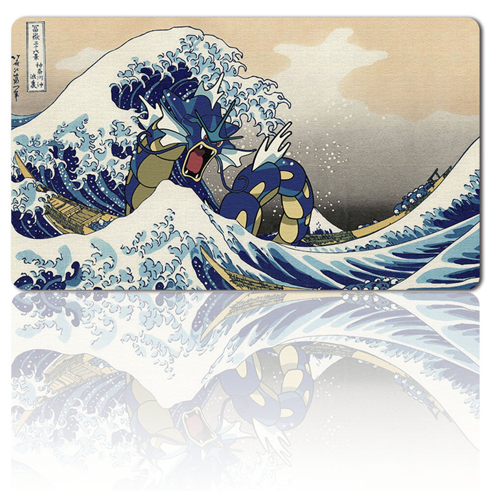 Gyarados - Board Game Pokemon Gyarados Playmat Stitched Edge Games Mousepad Play Mat of TCG