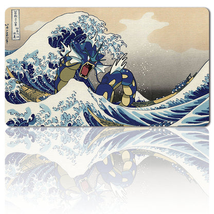 Gyarados - Board Game Pokemon Gyarados Playmat Stitched Edge Games Mousepad Play Mat of TCG