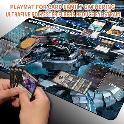 Board Game Digimon Playmat With Card Zones Mousepad Playmat of TCG CCG Stitched Edge