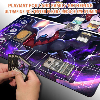 NEW Pokemon Playmat Stitched Edge with Card Zones Rubber Playmat Stitched Edge Compatible Pokemon
