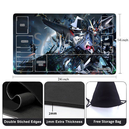 Gundam Playmat Suitable for GCG , includes Storage Bag, 24 x 14 inches (226556)