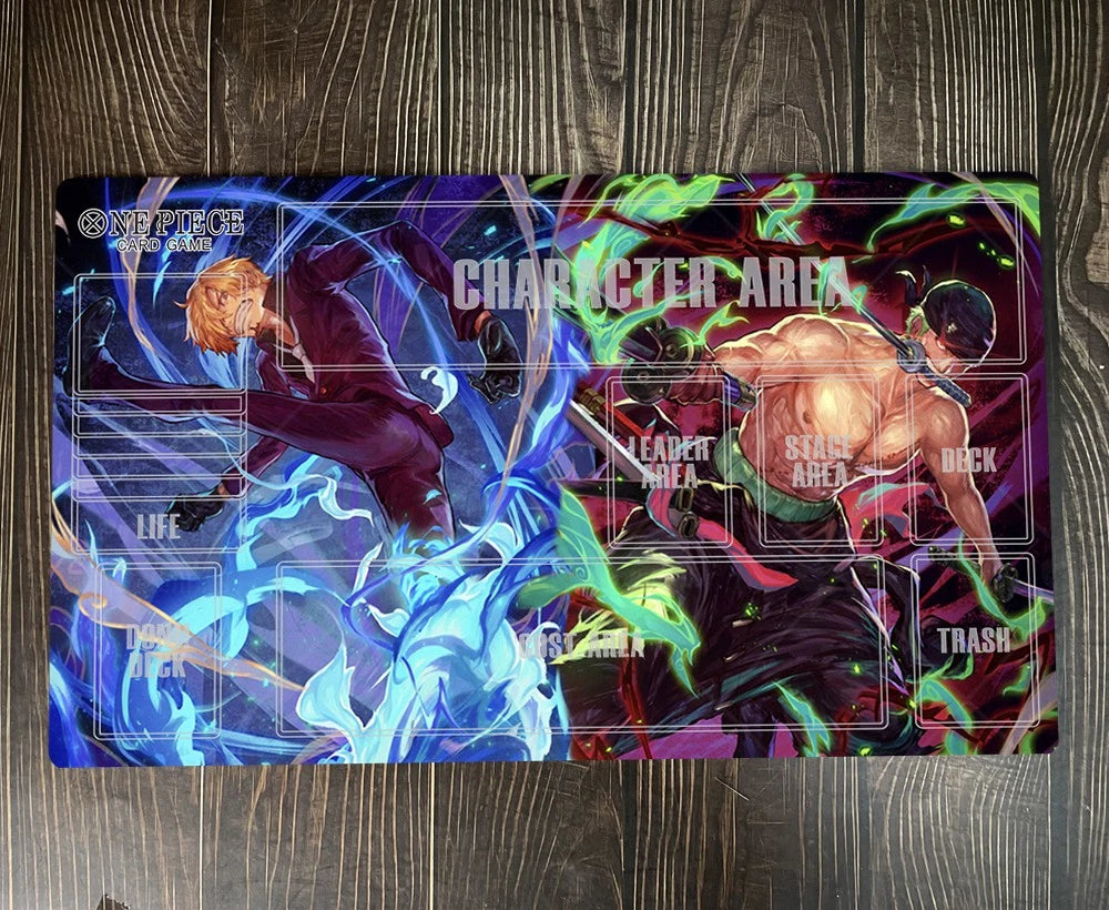 One Piece O-P OPCG TCG CCG Table Sanji Roronoa Zoro Playmat Trading Card Game Deskmat Mousepad