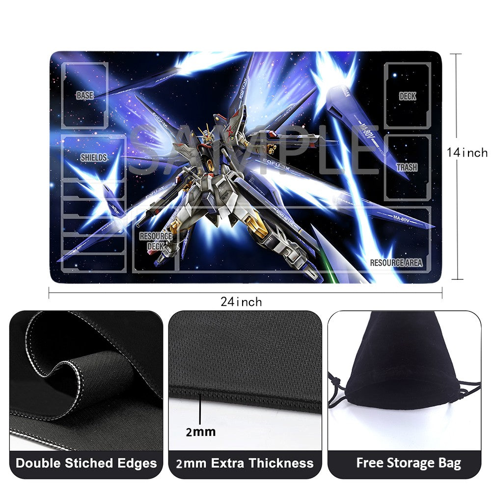 Gundam Playmat Suitable for GCG , includes Storage Bag, 24 x 14 inches (50790)