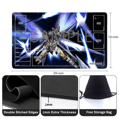 Gundam Playmat Suitable for GCG , includes Storage Bag, 24 x 14 inches (50790)