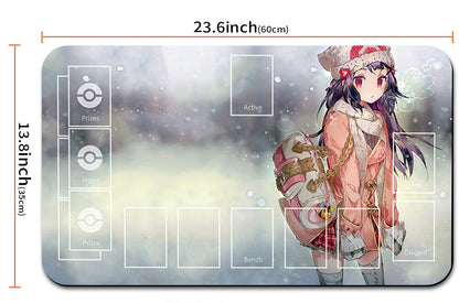 Anime character mouse pad with dimensions and a drawstring