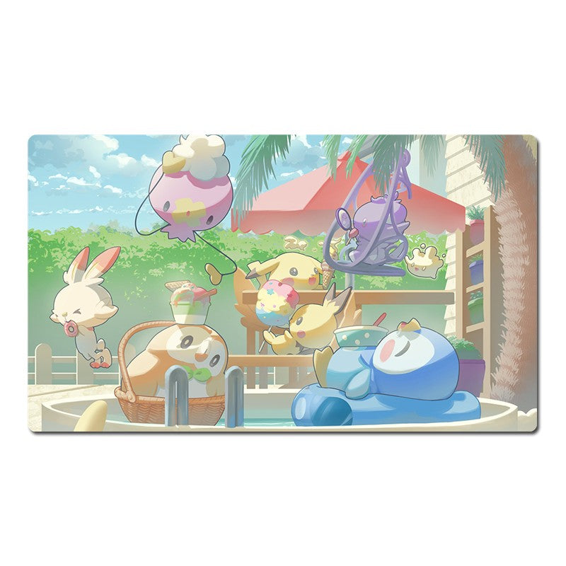 Pikachu Rowlet Piplup Scorbunny Pichu Board Game Pokemon Playmat TCG CCG Mat Pad