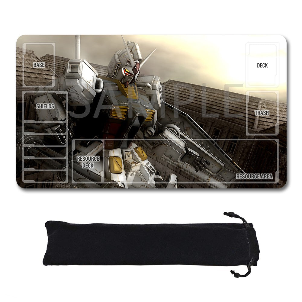 Gundam Playmat Suitable for GCG , includes Storage Bag, 24 x 14 inches (45529)