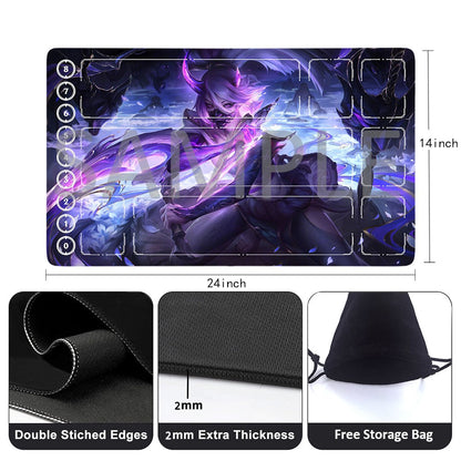 Akali - League Of Legends Riftbound Playmat 24x14 in + Free Storage Bag