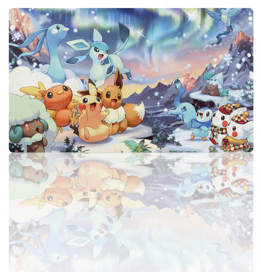 Eevee Glaceon Game Pokemon Table Playmat TCG CCG Play Mat Gaming Pad Mousepad