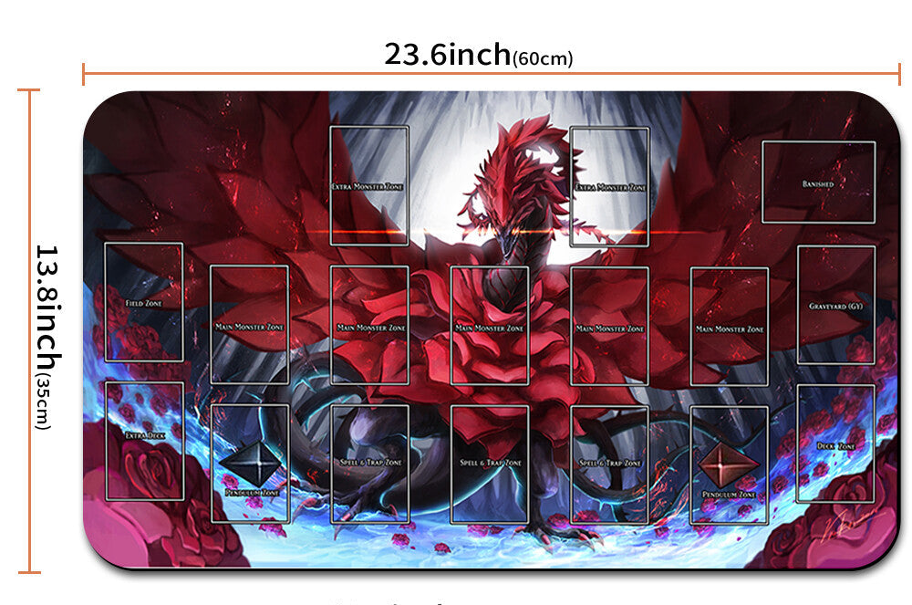 Mouse pad with anime character design and measurements