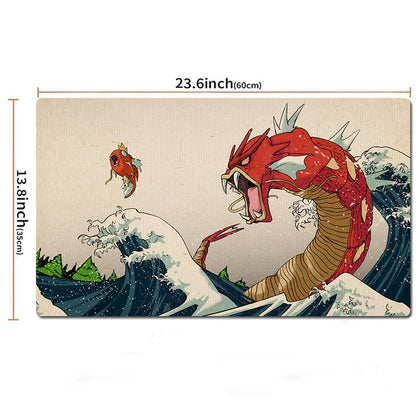 Gyarados Magikarp Pokemon Table Playmat TCG CCG Mat Gaming Play Pad Mousepad