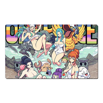 Colorful illustration of animated characters in a pool with 'Orange' logo.