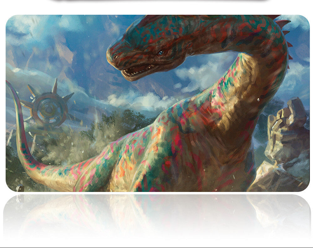 Colorful dragon illustration on a product packaging with a tool above it.