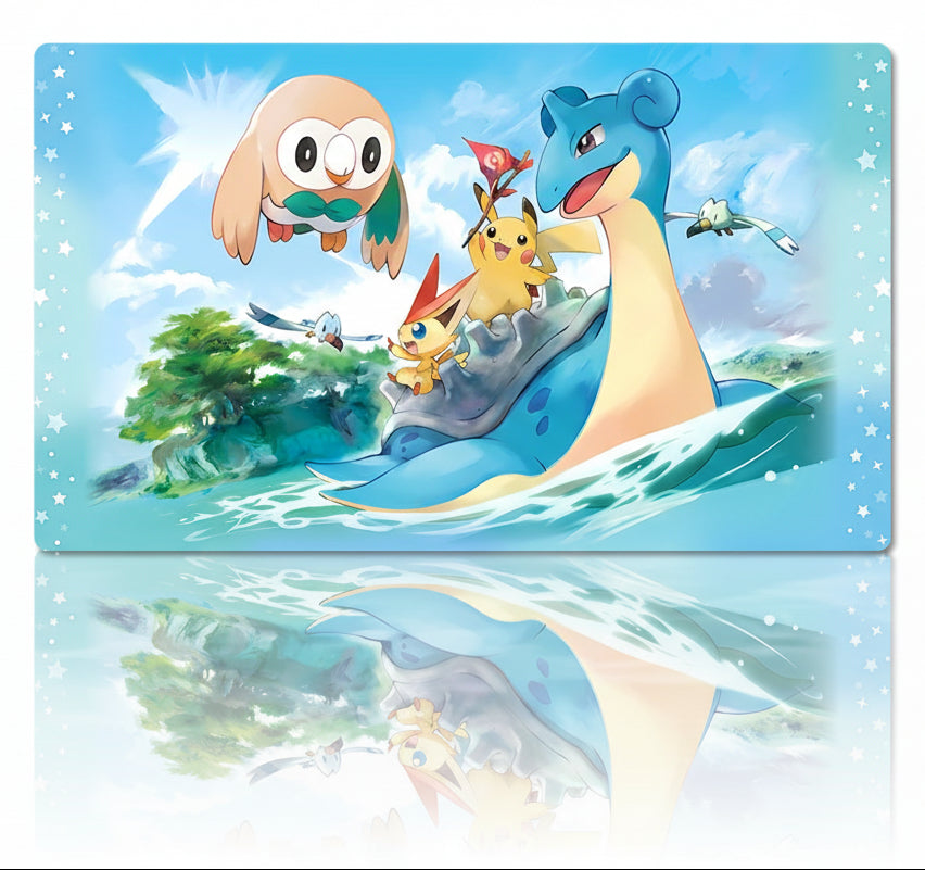 Lapras Rowlet Board Game Pokemon Table Playmat TCG CCG Mat Gaming Pad Mousepad
