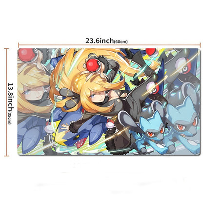 Cynthia Board Game Pokemon Table Playmat PTCG TCG CCG Pad Trading Card Games Mat