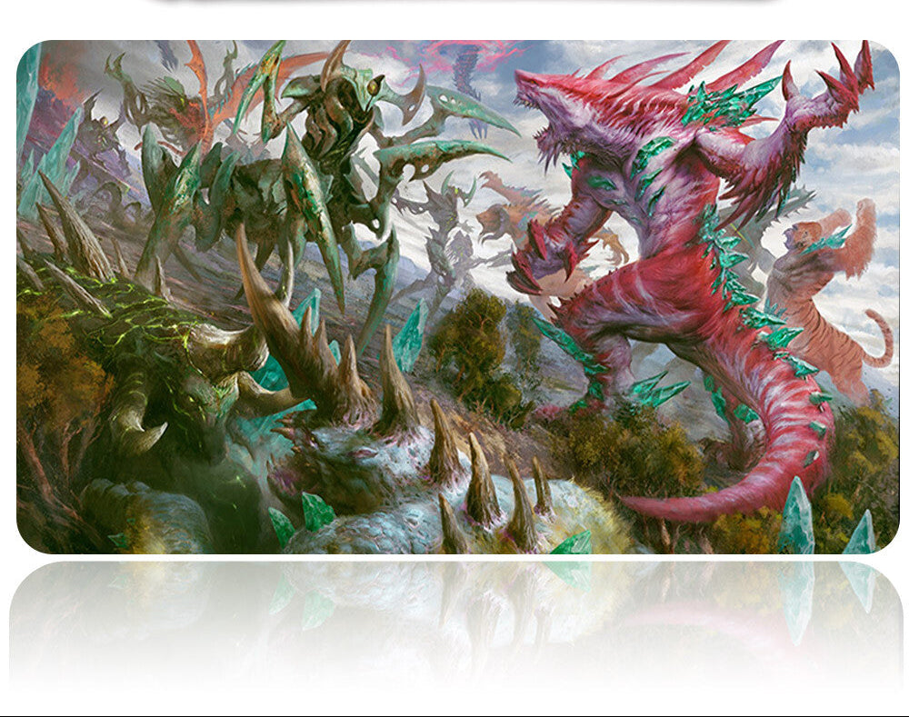Colorful dragon design on a product packaging with a pen-like object above.