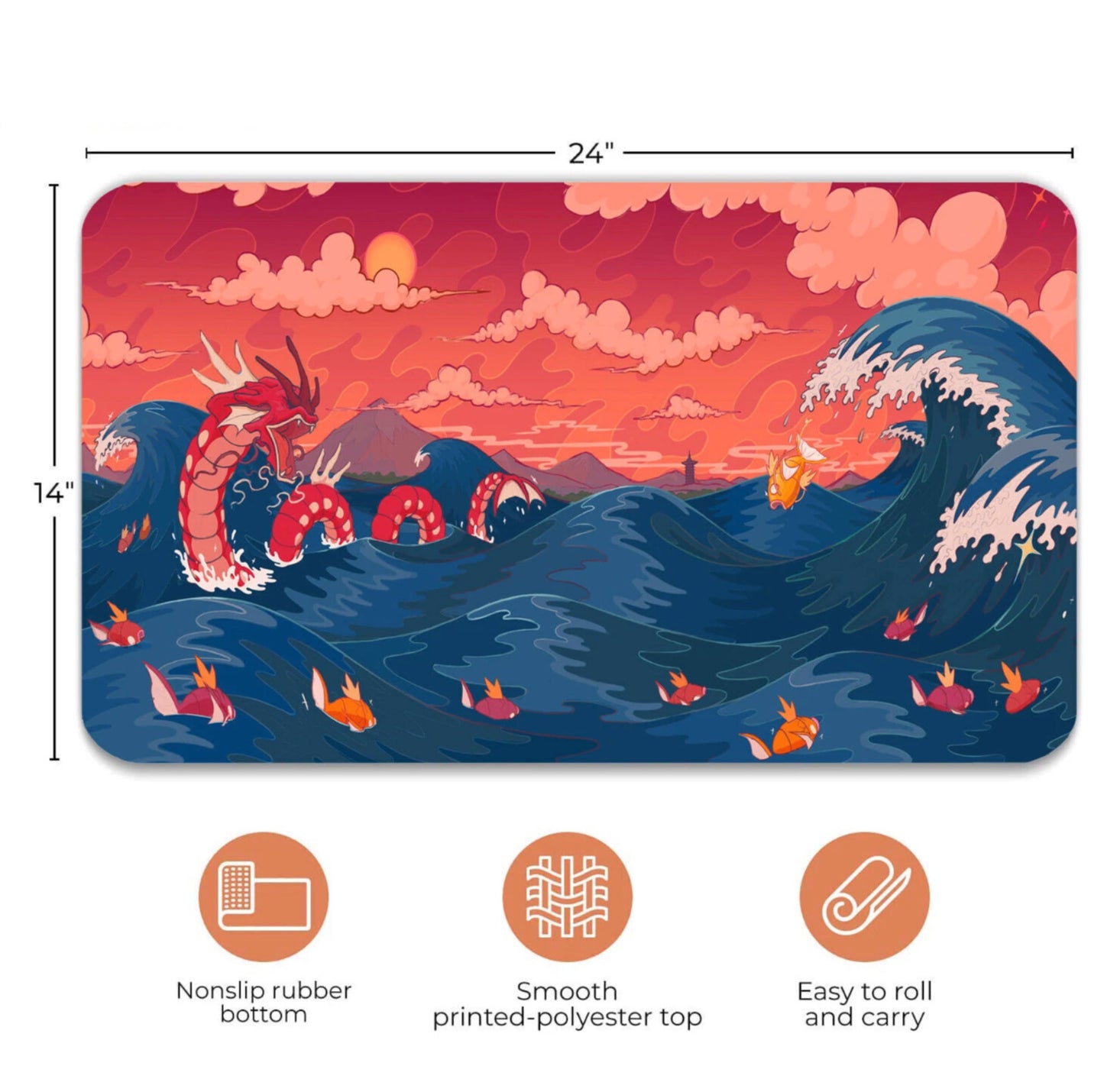 Shining Gyarados Pokemon TCG Playmat & Office Mousepad | Pokémon TCG Desk Mat