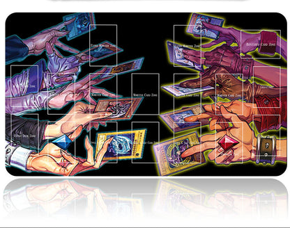 Yugioh Playmat Stitched Edge With Card Zones Yugioh Mouse pad Playmat Stitched Edge of Yugioh TCG | d9s3y4s