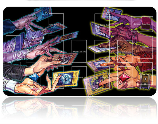Yugioh Playmat Stitched Edge With Card Zones Yugioh Mouse pad Playmat Stitched Edge of Yugioh TCG | d9s3y4s