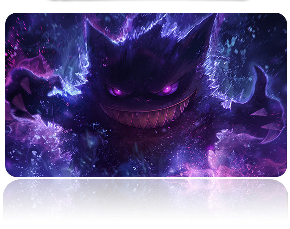 Gengar-themed mouse pad with a glowing effect on a white background
