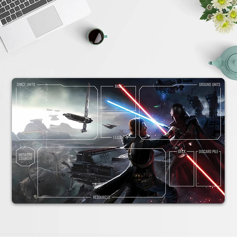 Playmat The Art of JLW TCG Starwars : Unlimited Trading Card Game Mat Free Bag