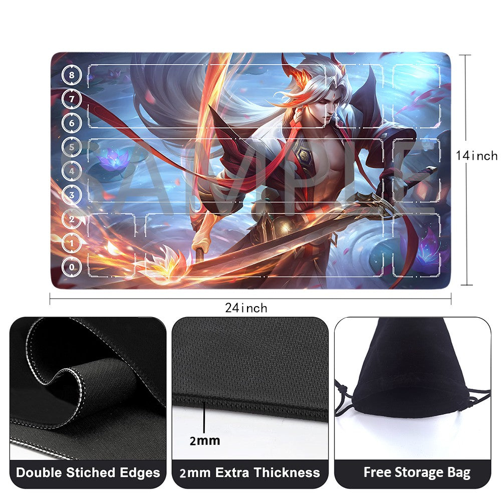 Yone - League Of Legends Riftbound Playmat 24x14 in + Free Storage Bag