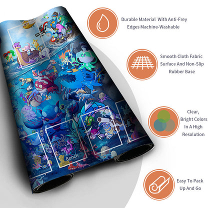 Pokemon Playmat Stitched Edge With Zones Trading Card Game Playmat Stitched Edge of MTG TCG CCG
