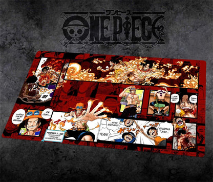 One Piece Playmat PORTGAS D. ACE OPCG TCG CCG Play Pad Trading Card Game Desk Mat Mousepad