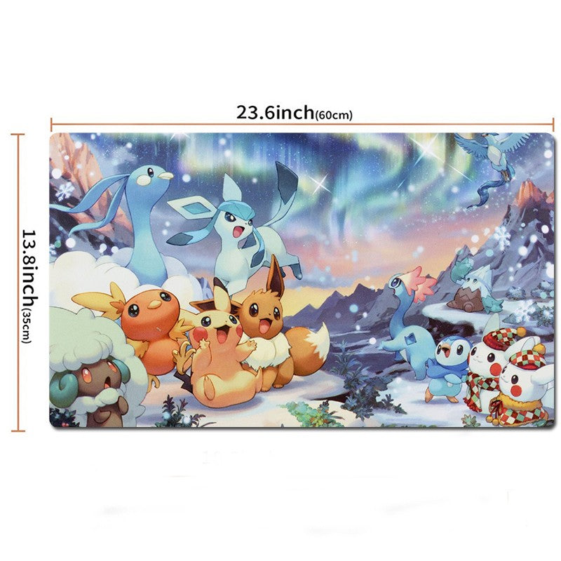 Eevee Glaceon Game Pokemon Table Playmat TCG CCG Play Mat Gaming Pad Mousepad