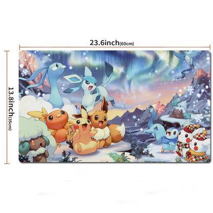 Eevee Glaceon Game Pokemon Table Playmat TCG CCG Play Mat Gaming Pad Mousepad