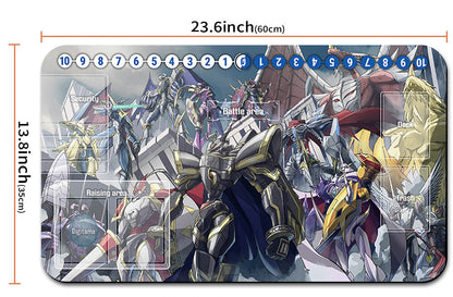 Large mouse pad with robot graphics and measurements
