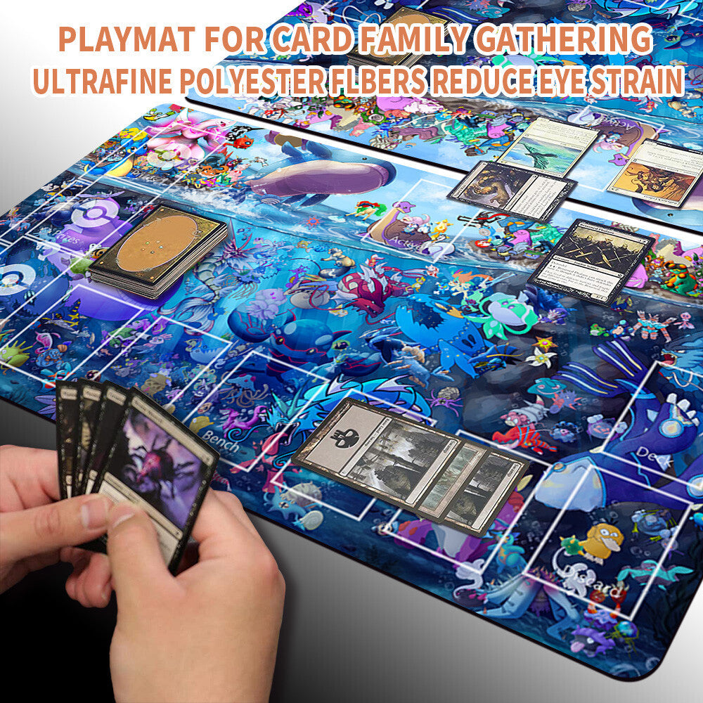 Pokemon Playmat Stitched Edge With Zones Trading Card Game Playmat Stitched Edge of MTG TCG CCG