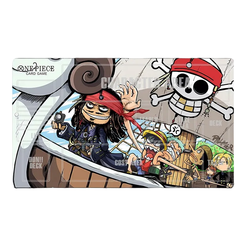 Card game packaging featuring a pirate character and skull design on a white background