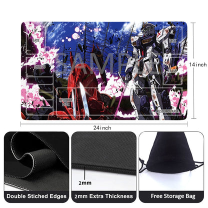 Gundam Playmat Suitable for GCG , includes Storage Bag, 24 x 14 inches (198274)