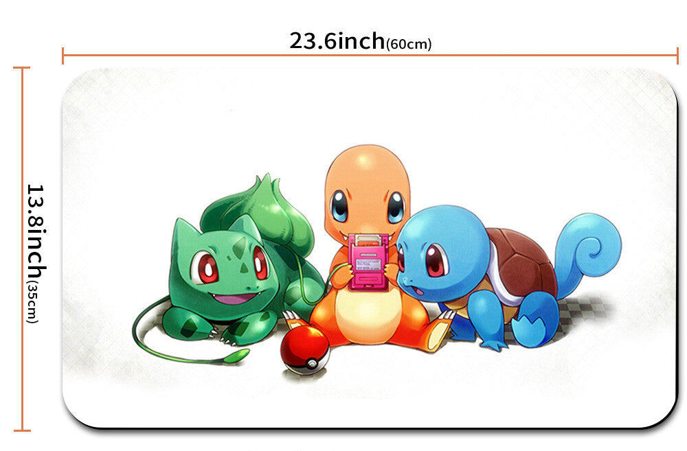 Four cartoon characters on a white background with measurements indicated.