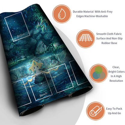 NEW Pokemon Playmat Stitched Edge with Card Zones Rubber Playmat Stitched Edge Compatible Pokemon