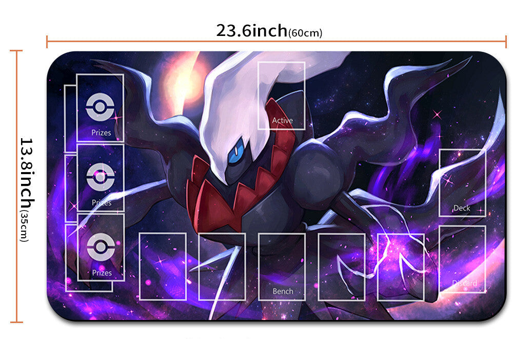 Large gaming mouse pad with character design and measurements, including a carrying bag.