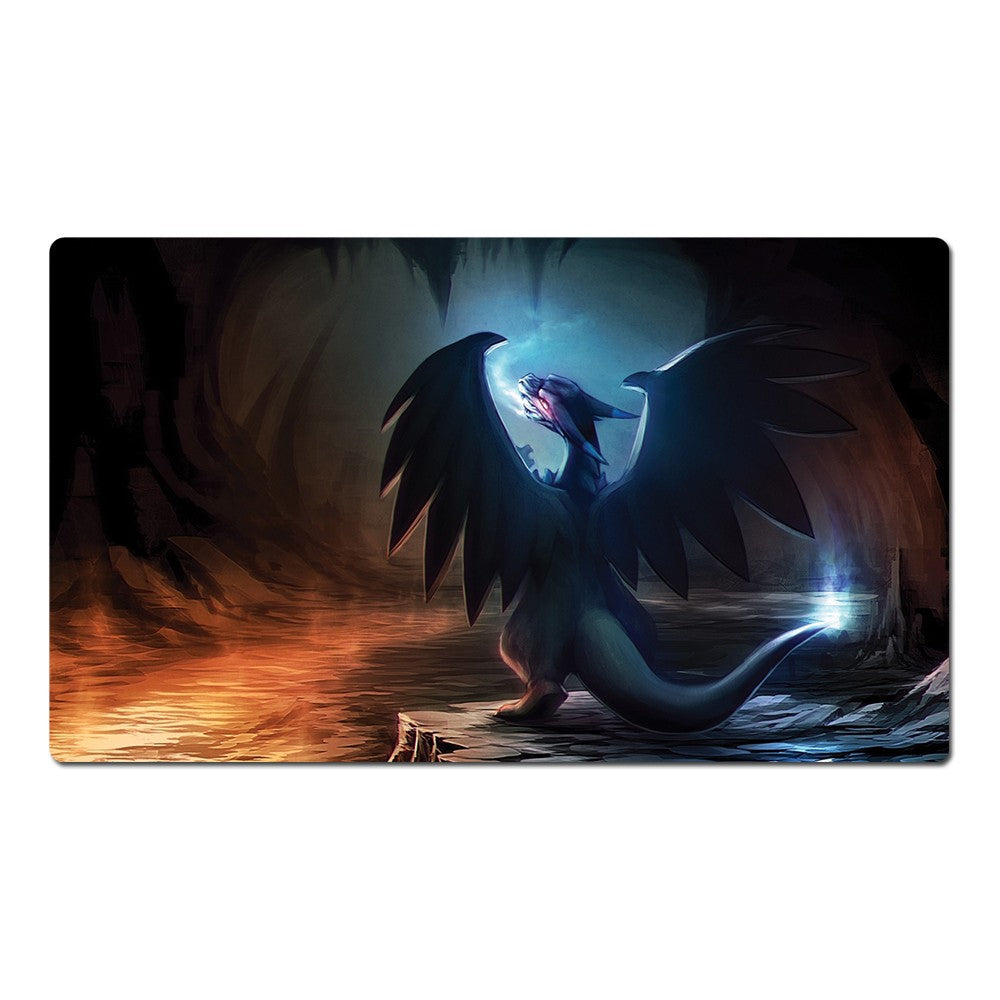 Tapete de jogo de cartas colecionáveis Mega Charizard X Pokemon mesa PTCG TCG CCG Pad-