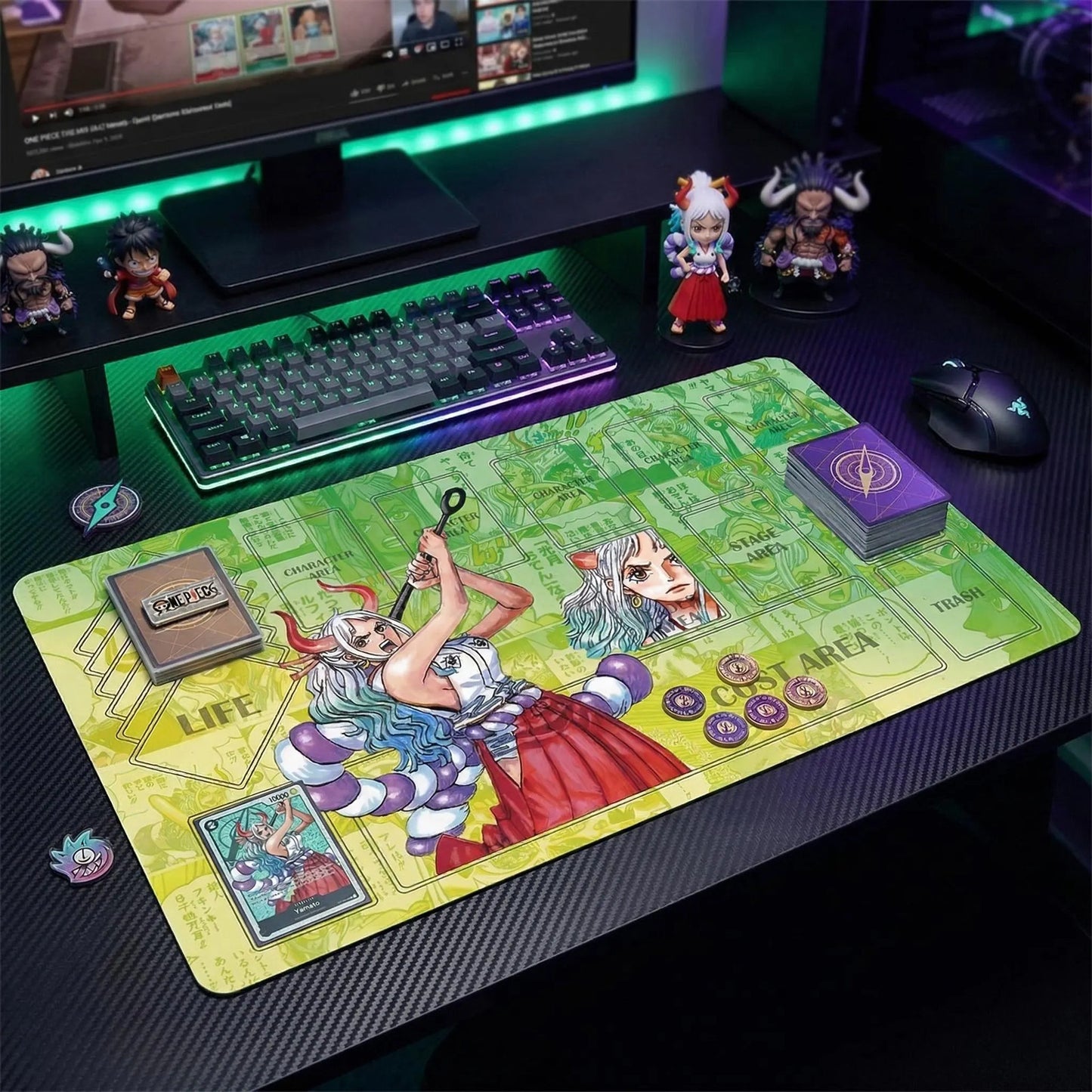Yamato One Piece Card Game Playmat - Manga Panel Design - OPCG TCG Gaming Mat -