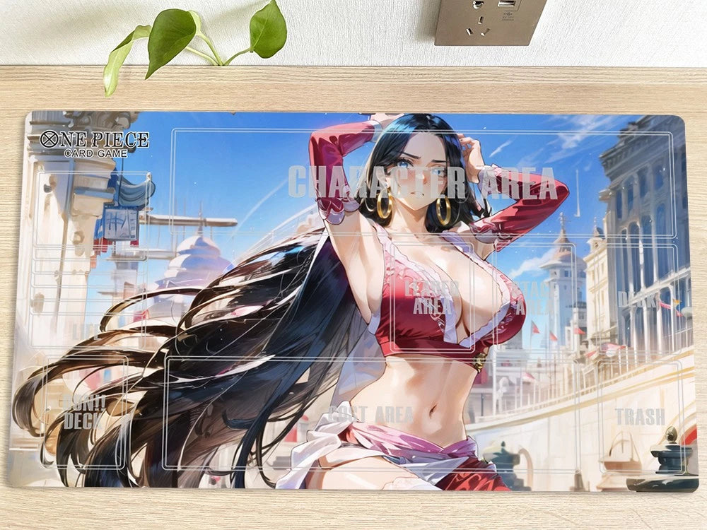 One Piece Girl Boa Hancock Playmat CCG OPCG Play Mat Trading Card Game Mousepad Deskmat